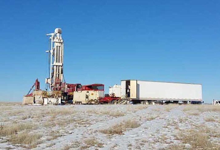 Drilling has begun at the Little Pete well site located two miles north of Highway 89A and a half mile west of the Viewpoint subdivision, shown in this photo taken earlier this month. (Town of Prescott Valley/Courtesy)