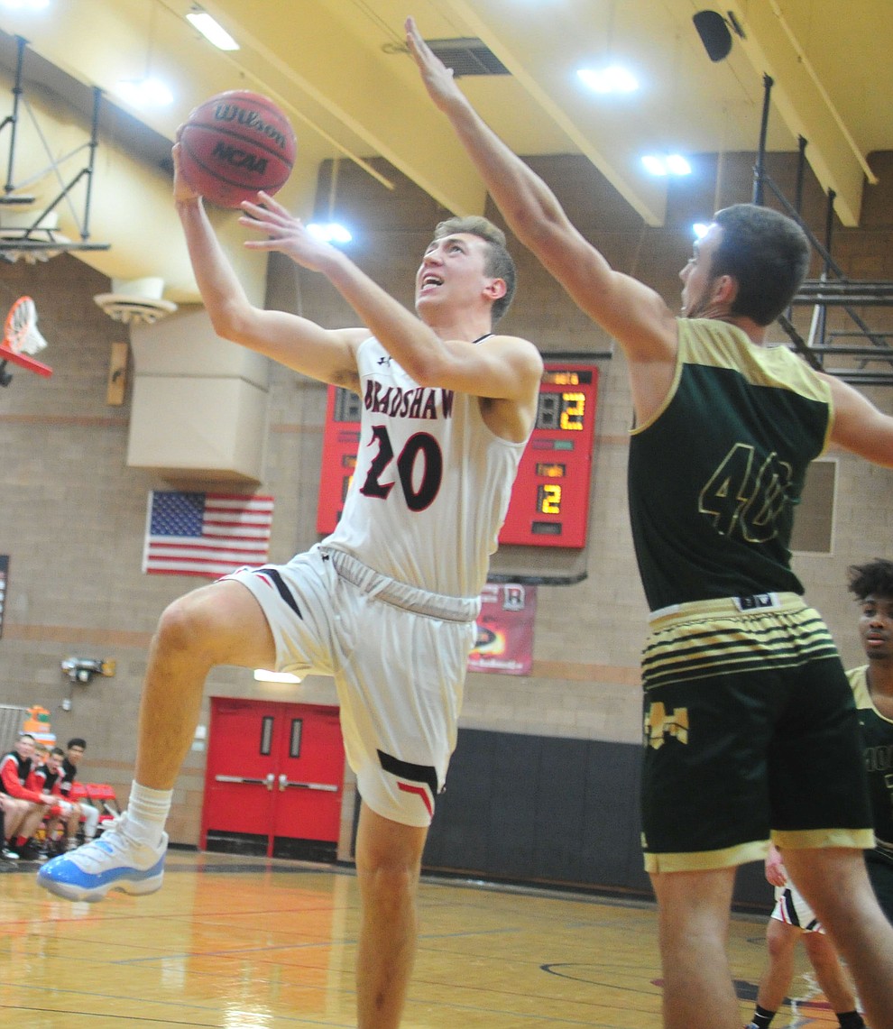 Bradshaw Mountain's David Massis goes up for a shot as the Bears take on the Mohave Thunderbirds Thursday Jan. 17, 2019 in Prescott Valley. (Les Stukenberg/Courier).