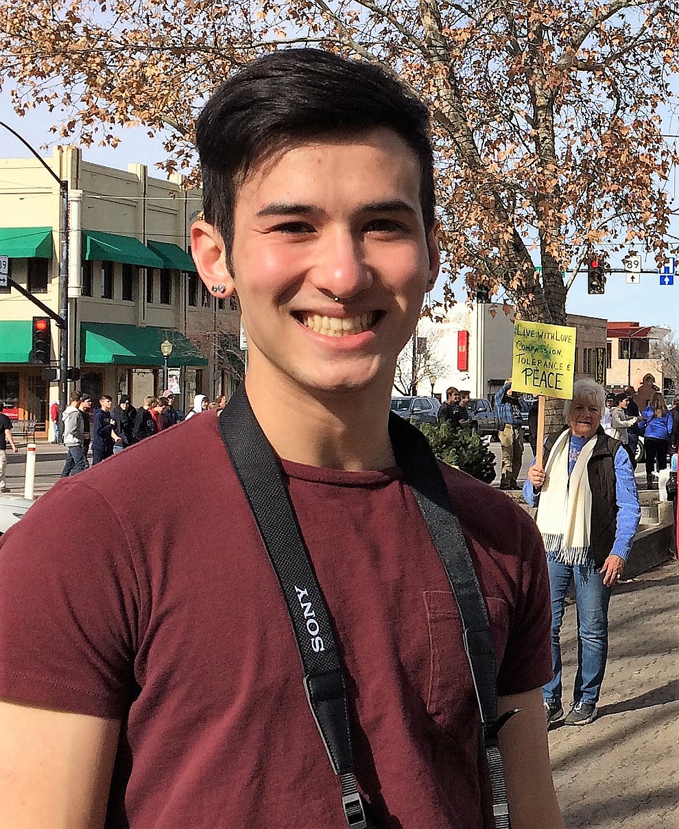 Why are you here today? Jonathan Chin, 21, Prescott. “I stand in solidarity with all the women in my life that supported me, and to be visible. My mom is the most important person to me; she is the hardest worker I know. To not support her, I would be ashamed.” (Sue Tone/Courier)