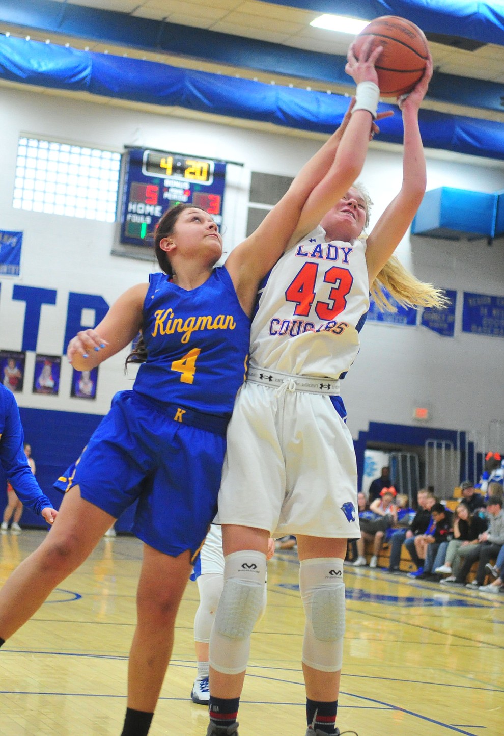 Chino Valley's Shayne Andrews gets fouled while shooting as they face the Kingman Bulldogs Thursday, Jan. 24, 2019 in Chino Valley. (Les Stukenberg/Courier).