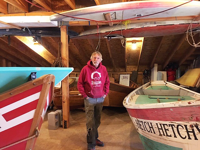 Long time river guide and storyteller Brad Dimock rows boats, builds them and writes about them. (Laurel Morales/KJZZ)