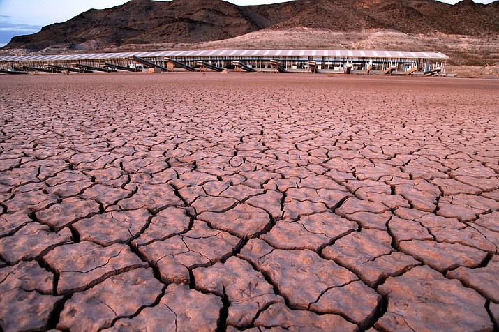 In this July 16, 2014, file photo, what was once a marina sits high and dry due to Lake Mead receding in the Lake Mead National Recreation Area in Arizona.  (John Locher/AP, File)