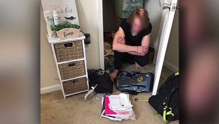 Police say a University of North Carolina-Greensboro student opened her closet door Feb. 2, 2019 to find a man sitting on the floor in her clothing with a bag full of clothes, shoes and socks. She talked to him for about 10 minutes and texted photos to her boyfriend. The 30-year-old was arrested and charged with misdemeanor breaking and entering. (Guilford County Sheriff)