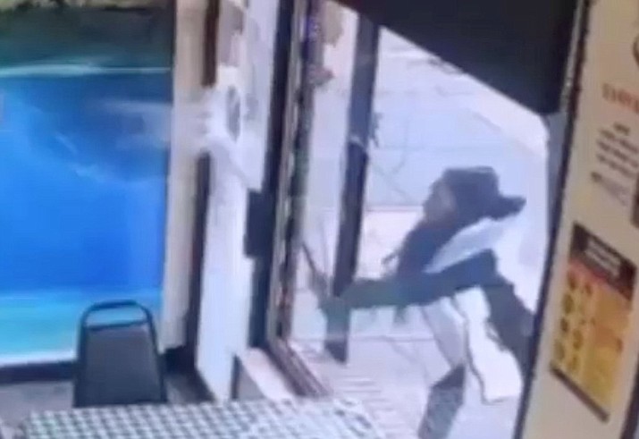 Watch Ny Woman Resorts To Baseball Bat After Beef Patty Not In This Surveillance Video A Woman Smashes The Windows Of Back Home Restaurant