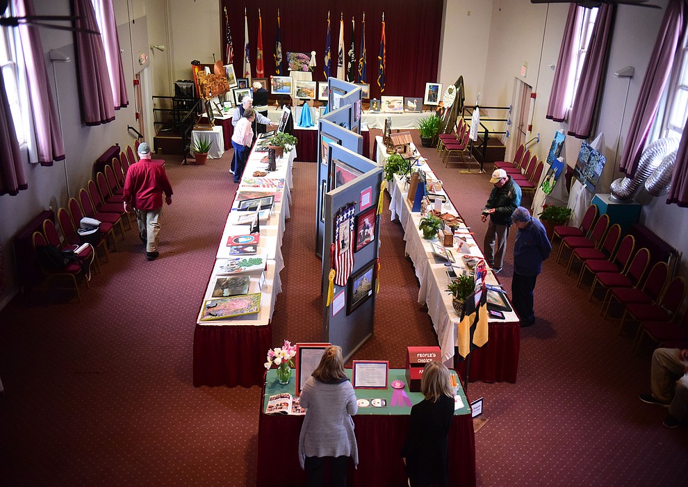 128 pieces are on display at the Prescott VA Veteran's Creative Arts Festival Wednesday, Feb. 13, 2019. This is the 25th year of the show being held in Building 15, theatre at the Prescott VA Hospital. (Les Stukenberg/Courier).