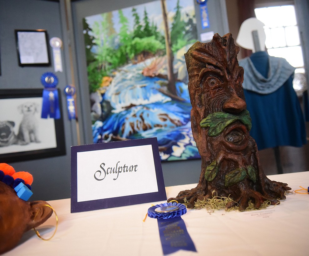 at the Prescott VA Veteran's Creative Arts Festival Wednesday, Feb. 13, 2019. 128 pieces are on display at the 25th annual show being held in Building 15, theatre. (Les Stukenberg/Courier).