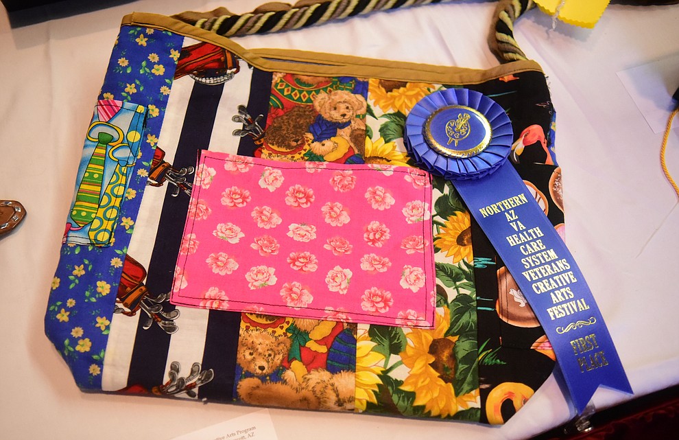 Pocket This an original design in needlework by Rocksanne Topping at the Prescott VA Veteran's Creative Arts Festival Wednesday, Feb. 13, 2019. 128 pieces are on display at the 25th annual show being held in Building 15, theatre. (Les Stukenberg/Courier).