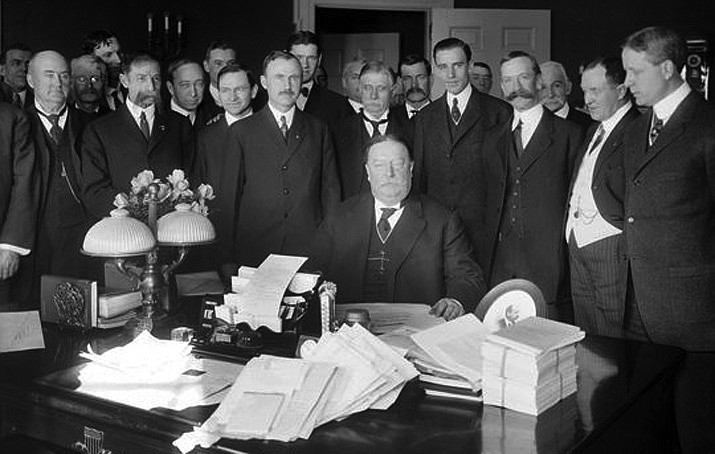 President William Howard Taft signed the Arizona Statehood Bill in Washington, D.C., on February 14, 1912. (Library of Congress photo)