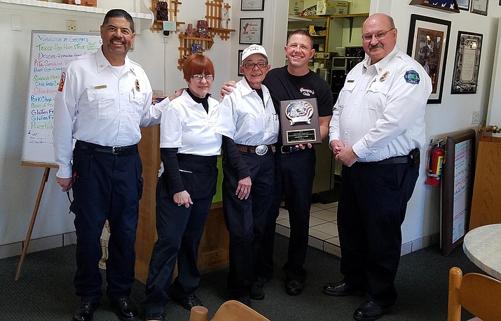 The 2018 recipients of Cottonwood Fire & Medical Department’s “Community Outreach Award” is Georgie’s Café, located at 517 N. 12th Street in Cottonwood. Courtesy photo
