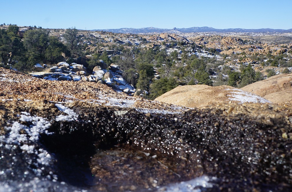 A new section of trail currently under construction as a part of the Storm Ranch Trails features sweeping views of the Granite Dells. The 0.2-mile trail will be called ÒYabba Dabba ViewÓ because of its resemblance to Bedrock City in the popular Flintstones cartoon. (Cindy Barks/Courier)