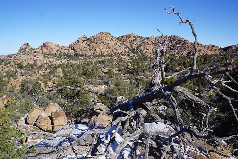 A new section of trail currently under construction as a part of the Storm Ranch Trails features sweeping views of the Granite Dells. The 0.2-mile trail will be called ÒYabba Dabba ViewÓ because of its resemblance to Bedrock City in the popular Flintstones cartoon. (Cindy Barks/Courier)