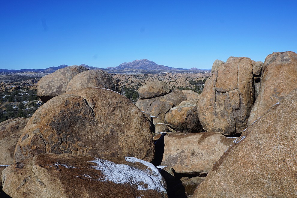 A new section of trail currently under construction as a part of the Storm Ranch Trails features sweeping views of the Granite Dells. The 0.2-mile trail will be called ÒYabba Dabba ViewÓ because of its resemblance to Bedrock City in the popular Flintstones cartoon. (Cindy Barks/Courier)