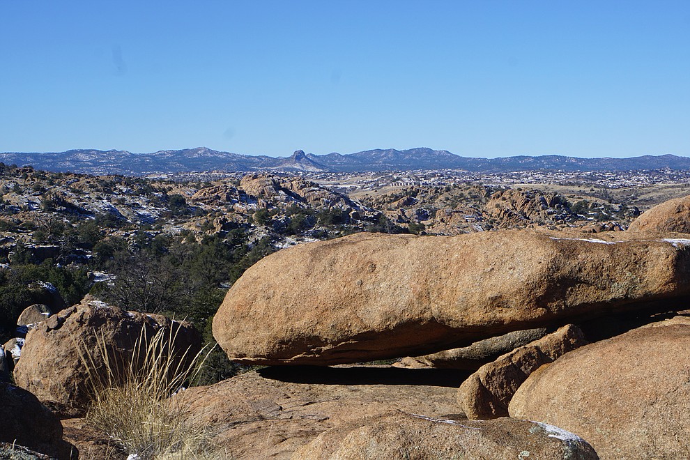 A new section of trail currently under construction as a part of the Storm Ranch Trails features sweeping views of the Granite Dells. The 0.2-mile trail will be called ÒYabba Dabba ViewÓ because of its resemblance to Bedrock City in the popular Flintstones cartoon. (Cindy Barks/Courier)