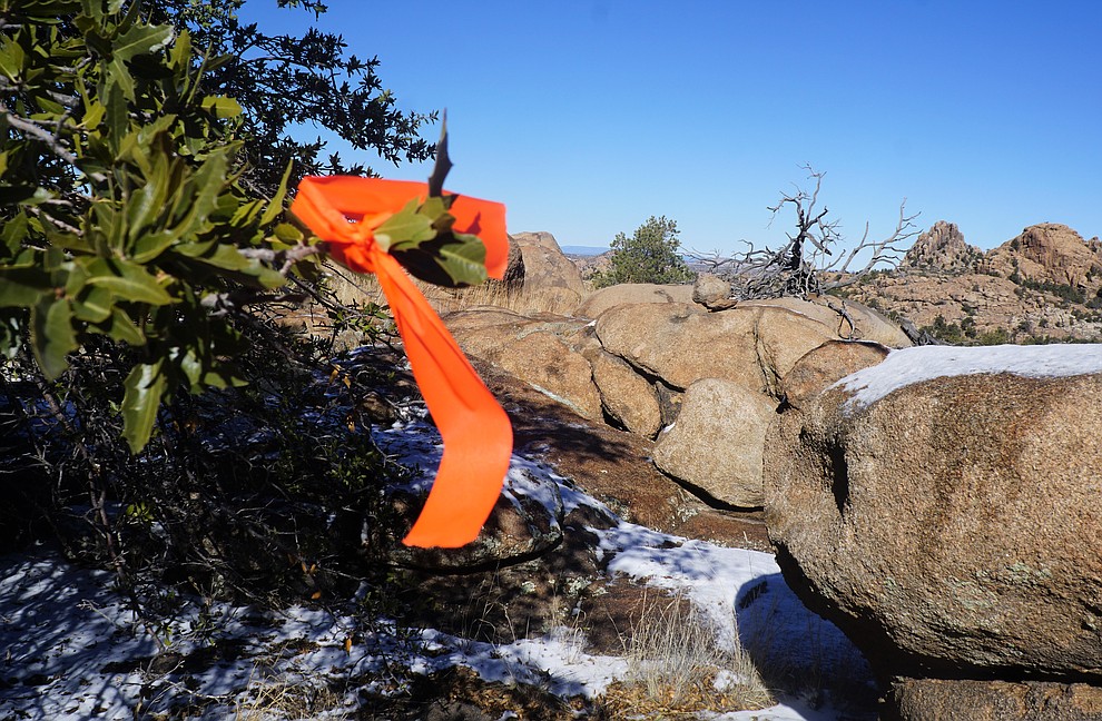 A new section of trail currently under construction as a part of the Storm Ranch Trails features sweeping views of the Granite Dells. The 0.2-mile trail will be called ÒYabba Dabba ViewÓ because of its resemblance to Bedrock City in the popular Flintstones cartoon. (Cindy Barks/Courier)