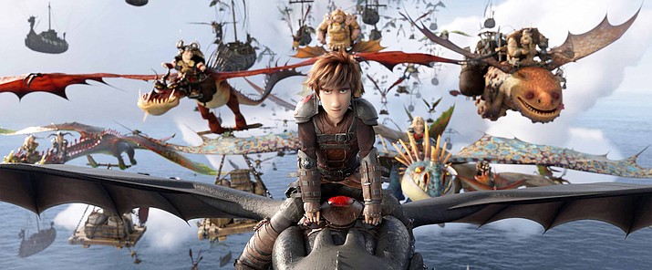 This image released by Universal Pictures shows the character Hiccup, voiced by Jay Baruchel, in a scene from DreamWorks Animation's "How to Train Your Dragon: The Hidden World." (DreamWorks Animation/Universal Pictures via AP)