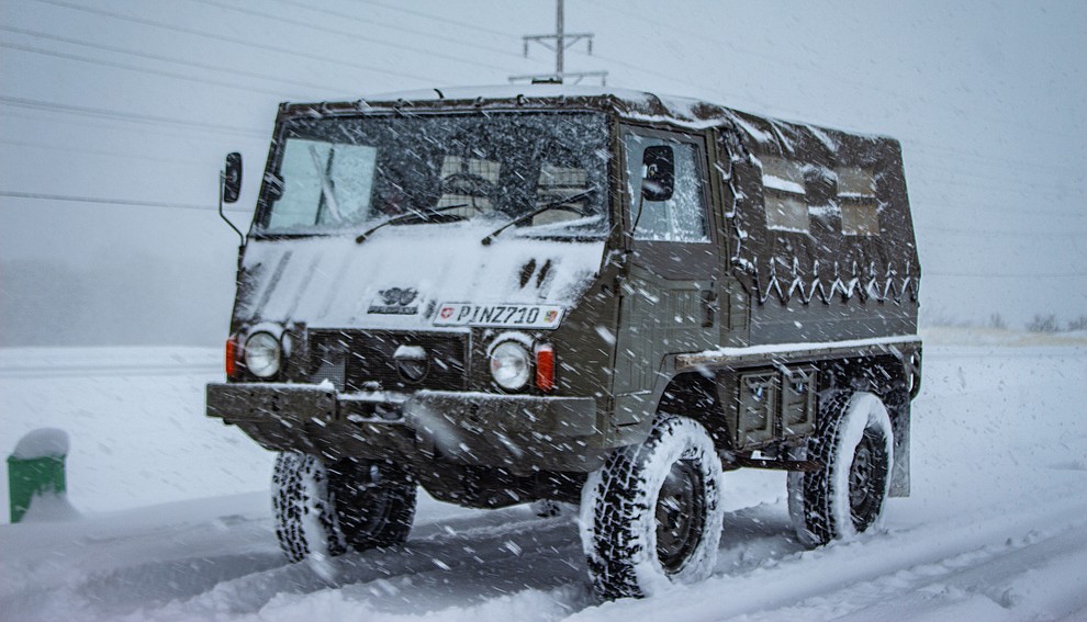 Here's some pictures I got out on the town with my truck, the Pinzgauer, last night and this morning! (Lucas Reed)