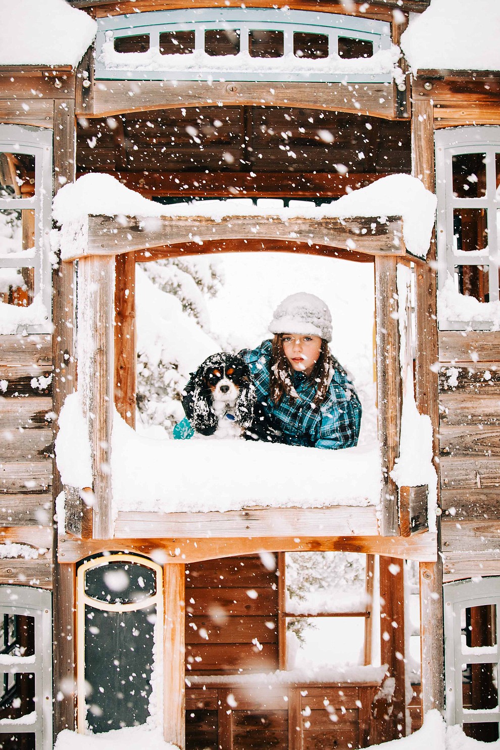 My daughter Amelia and her doggie Betty Lou LaRue both ADORE this snow! Photo taken Thursday morning. We area at 13" and counting here in Skull Valley .~ manda laine photography ~