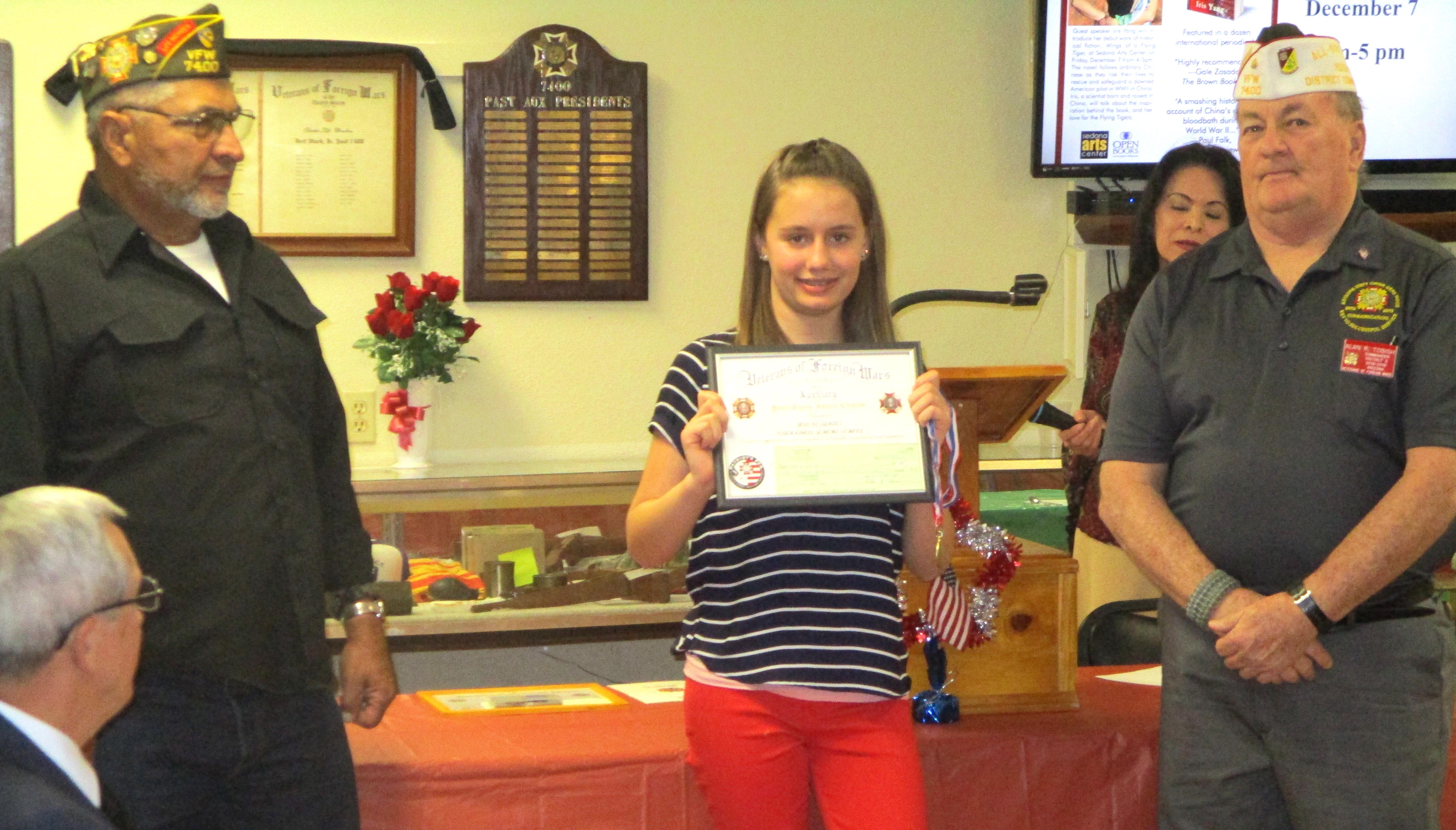 ClarkdaleJerome’s Jolene Earles takes 2nd in state VFW essay