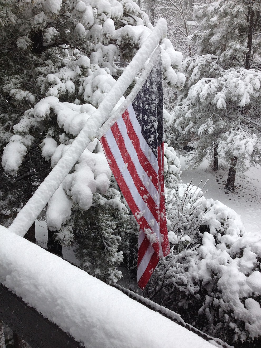 At beginning of storm..Snow Flag.