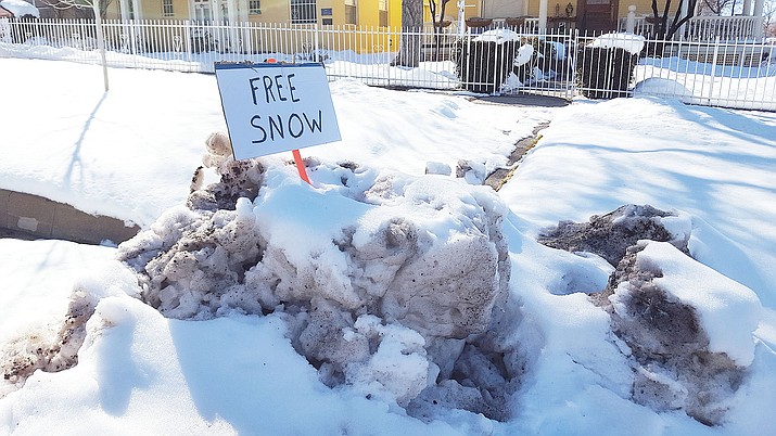 I wonder if they had any takers for this pile of leftover snow at Mount Vernon Avenue and Willis Street? (Doug Graham/Courier)