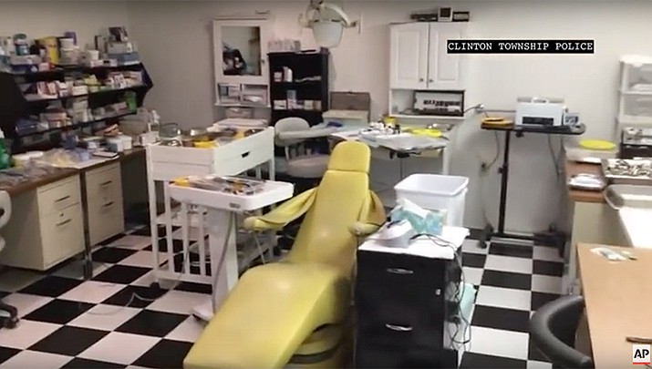 Authorities say a 55-year-old man illegally practiced dentistry in the basement of his suburban Detroit home and allegedly used his church to get referrals. The 55-year-old Clinton Township resident, originally from Europe, was held on a $5,000 bond, but prosecutors say he may have overstayed his visa. (Image from video/Clinton Township Police)