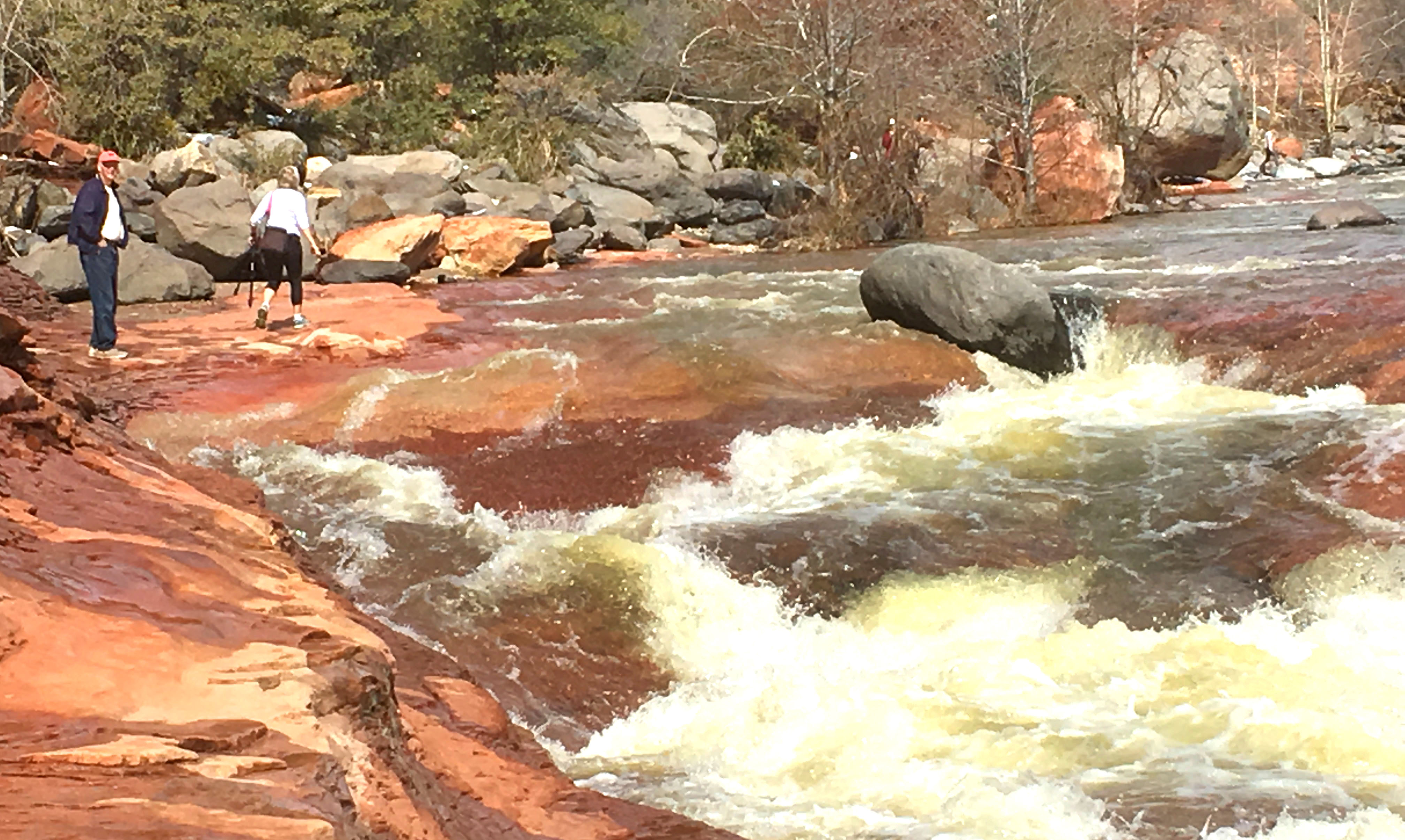 Between a rock and a hard place 5foot wide boulder blocks path of