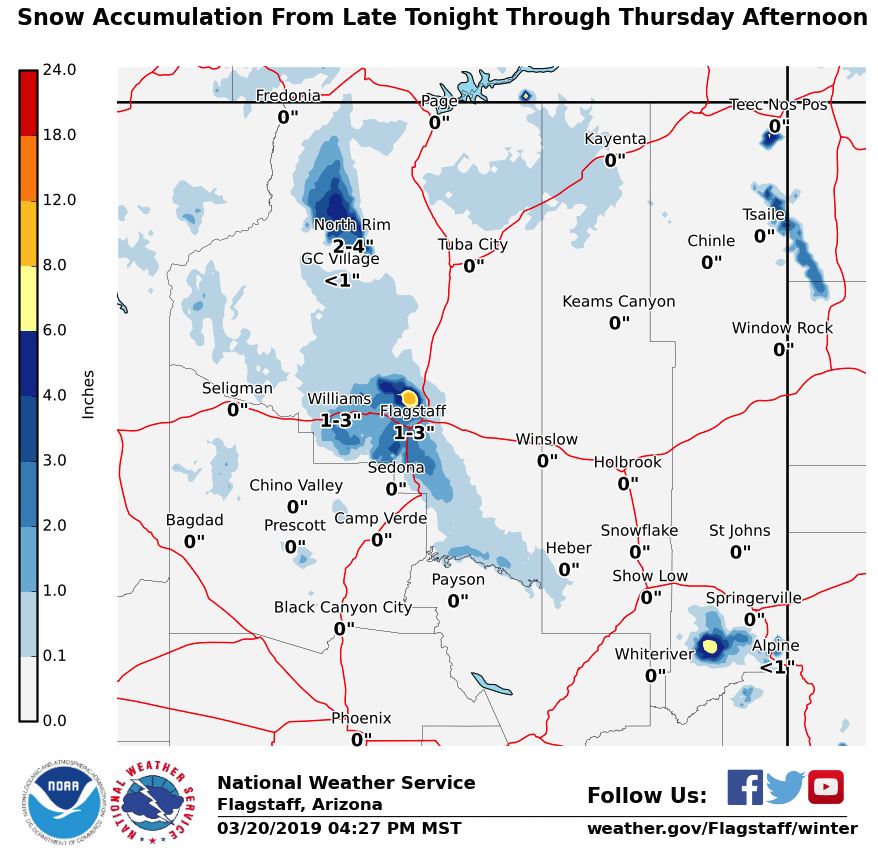 Winter weather expected tonight through Saturday in Williams Williams
