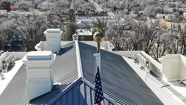 Weather permitting, on the morning of Tuesday, March 26, a large crane will be positioned near the north side of the Yavapai County Courthouse in Prescott. The crane will be there to assist in repairs to a flagpole located on the roof of the Courthouse. In addition, a new eagle will replace the existing one that was damaged during a storm.(Yavapai County/Courtesy)