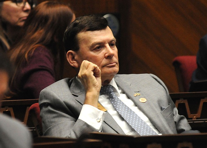 Rep. David Stringer, R-Prescott, at the Arizona House of Representatives on Jan. 28, 2019, in Phoenix. Stringer resigned Wednesday in the face of a probe by the House Ethics Committee. (Howard Fischer/Capitol Media Services, file)