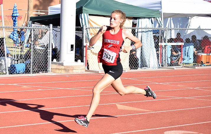 Mingus senior Meg Babcock sits atop Arizona’s Division 3 rankings in the 800, a full 5 seconds ahead of her longtime rival and three-time defending 800-meter state champion, Samantha Schadler of Rio Rico High School. All divisions combined, Babcock has the fourth fastest time in Arizona this year. VVN file photo