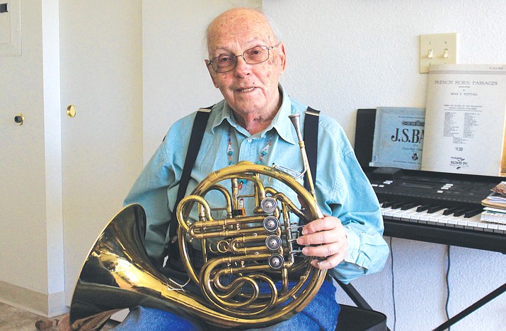 Paul Rosenfeld, 87, is a French horn player for the Cottonwood Community Band. The Cottonwood resident refrains from tooting his own horn too much, but his lifelong musical career is nothing to scoff at. VVN/Kelcie Grega