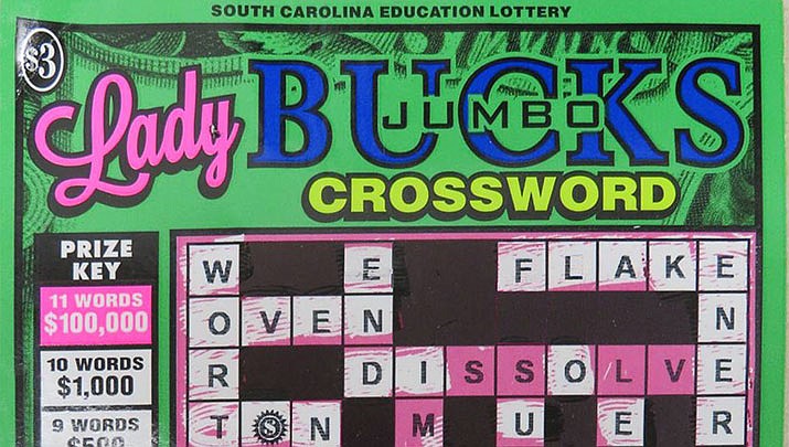 (Example ticket/South Carolina Education Lottery Lady Jumbo Bucks Crossword)
