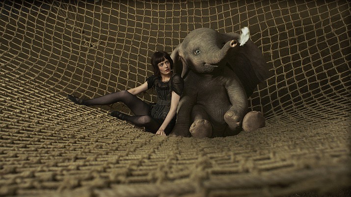 Dumbo is a remake of the 1941 classic about a young elephant, born with oversized ears that serve as wings so he can fly. The original Disney version was an animated film. Here we have a live action production with real people and a good share of CGI material — including the flying pachyderm.