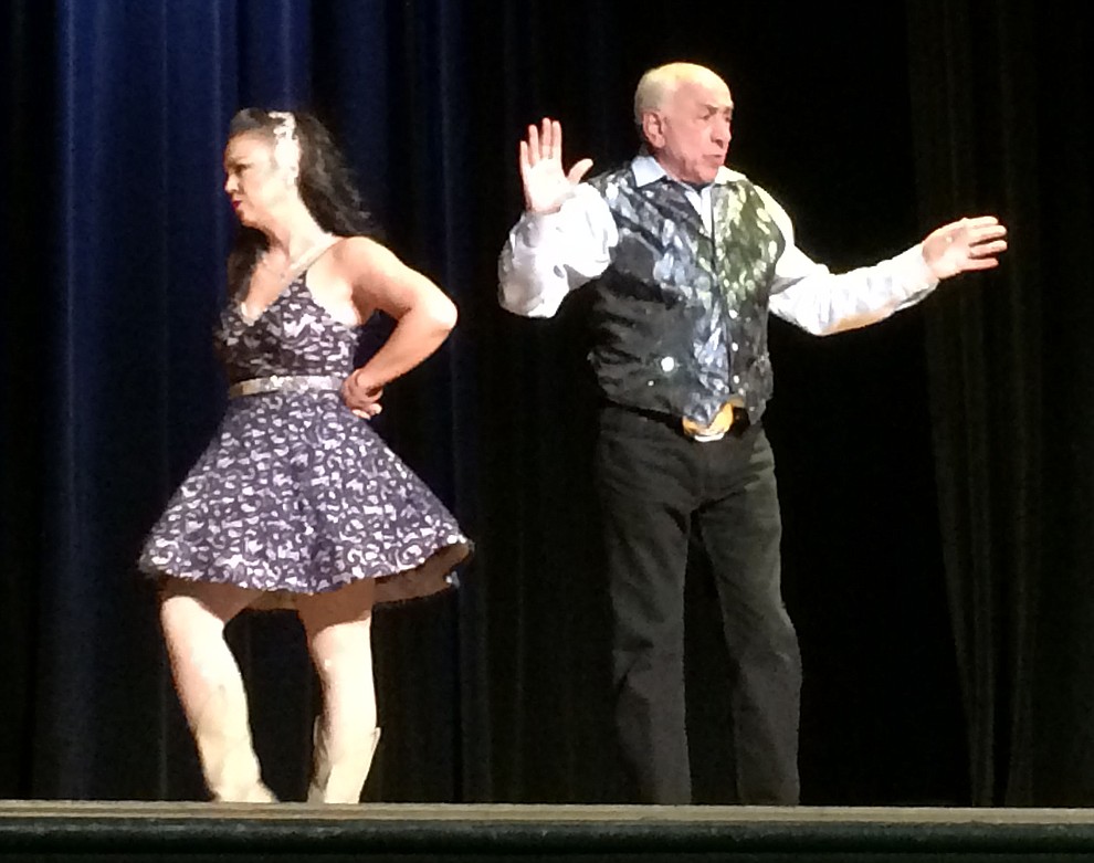 Ken Mabarak and Rachele Smith perform during the 2019 Dancing for the Stars matinee performance Saturday, April 13 at the Elks Theatre in Prescott.  (Sue Tone/Courier)