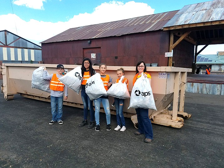 Volunteers from Williams Elementary-Middle School help out during the 2018 Community Clean-up day. (Submitted photo)