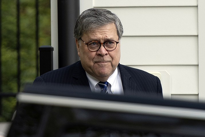 Attorney General William Barr leaves his home in McLean, Va., on Wednesday morning, April 17, 2019. Special counsel Robert Mueller's redacted report on Russian interference in the 2016 election is expected to be released publicly on Thursday and has said he is redacting four types of information from the report. Congressional Democrats are demanding to see the whole document and its evidence. (Sait Serkan Gurbuz/AP)