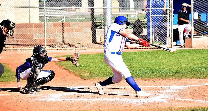 Camp Verde senior Dawson McCune earned the win, hit a triple and drove in a run against Northland Prep on Tuesday night at home. VVN/James Kelley