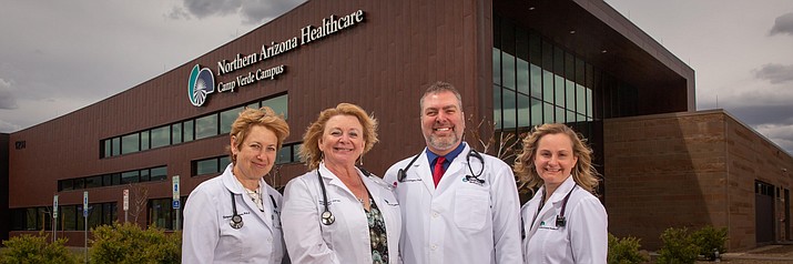 Immediate Care providers at Northern Arizona Healthcare Camp Verde, from left, Tatyana Erdmann, Robin Mateyo, Jason Litzinger and Daniele Woo. Photo courtesy Northern Arizona Healthcare