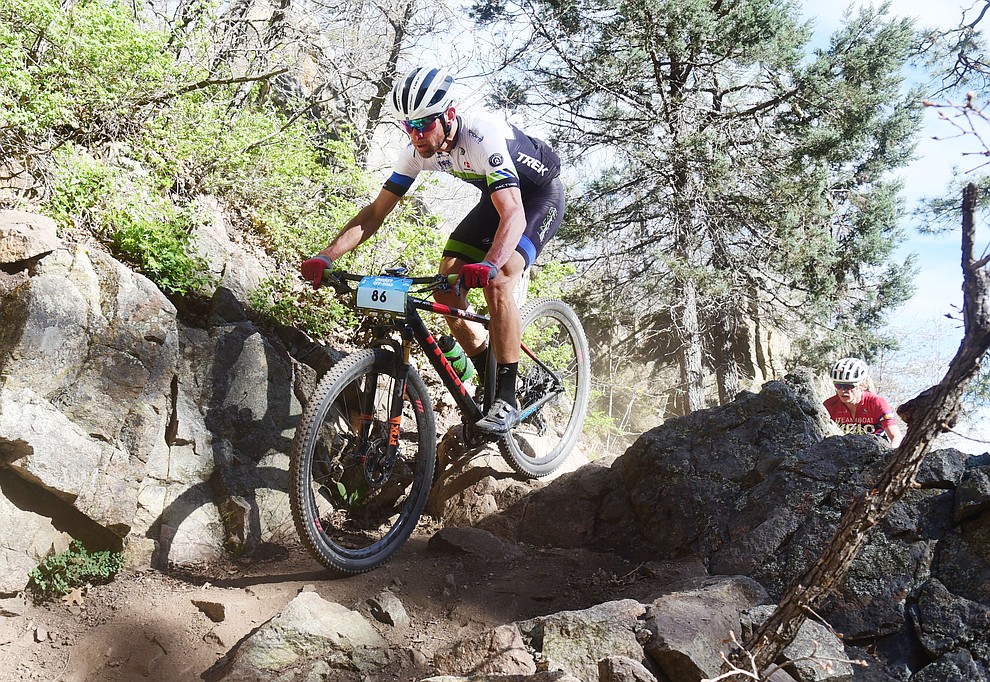 Brian Matter during the Whiskey Off Road Pro 50-mile cross country mountain bike race in Prescott Sunday, April 28. (Les Stukenberg/Courier)