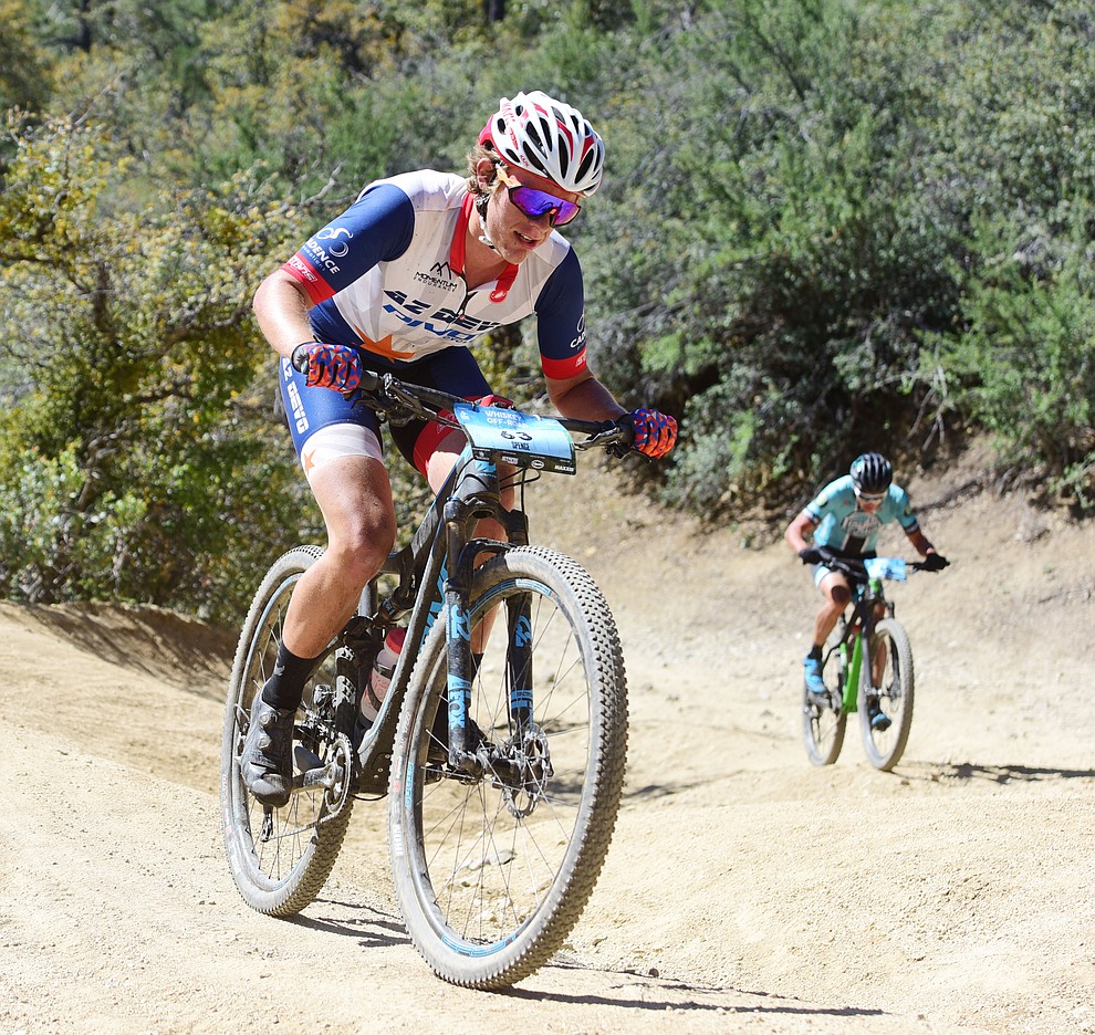 AZ Devo's Spencer Ciammitti during the Whiskey Off Road Pro 50-mile cross country mountain bike race in Prescott Sunday, April 28. (Les Stukenberg/Courier)