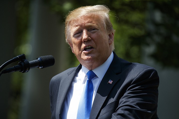 President Donald Trump speaks during a National Day of Prayer event in the Rose Garden of the White House, Thursday, May 2, 2019, in Washington. (Evan Vucci/AP)