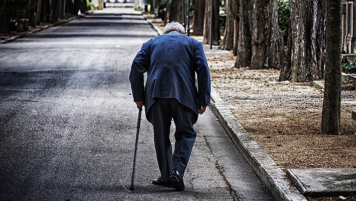 I saw a gentleman that must have been in his late 80s. He walked in slow, shuffled steps with the help of a worn, wooden cane. I imagined his first car, the birth of his baby girl, his years of toil to provide for his family, the wrinkles he started to notice in his hands and face... (Photo illustration)