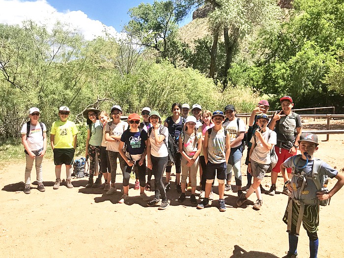 Select Ash Fork sixth and seventh graders made the hike to Indian Garden at the Grand Canyon April 25. The gorup hiked the 9.5 mile round-trip hike in just under five hours. (Photo/Ash Fork School)