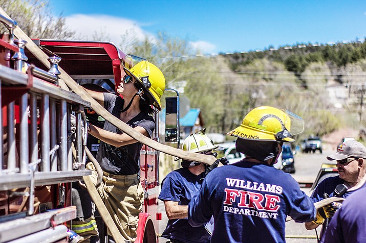 Williams Volunteer Fire Department conducts hose tests April 28. (Cris Acosta/Photos)
