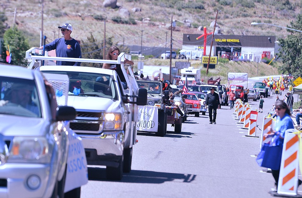 The 50th annual Yarnell Daze started off the day with a parade along Highway 89 in Yarnell Saturday, May 18. (Les Stukenberg/Courier)