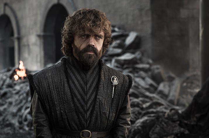 This image released by HBO shows Peter Dinklage in a scene from the final episode of "Game of Thrones," that aired Sunday, May 19, 2019. (HBO via AP)