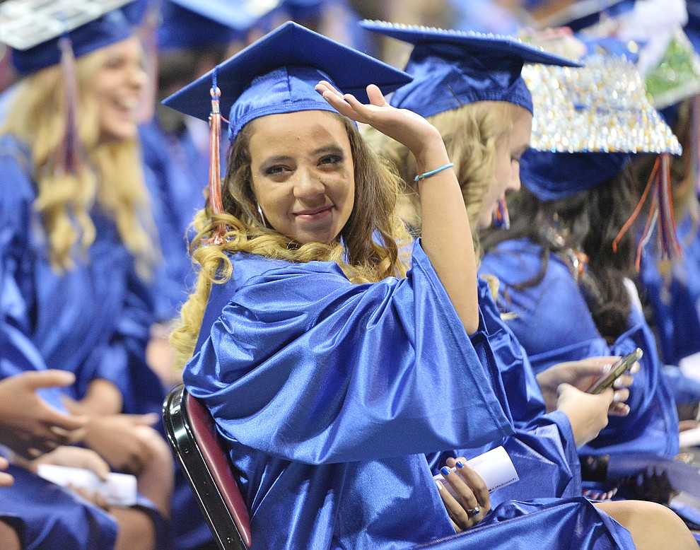 Sarah Koubi, a foreign exchange student from Morocco was one of 153 students that graduated from Chino Valley HIgh School in a commencement ceremony Wednesday, May 22 at the Findlay Toyota Center in Prescott Valley. (Les Stukenberg/Courier)