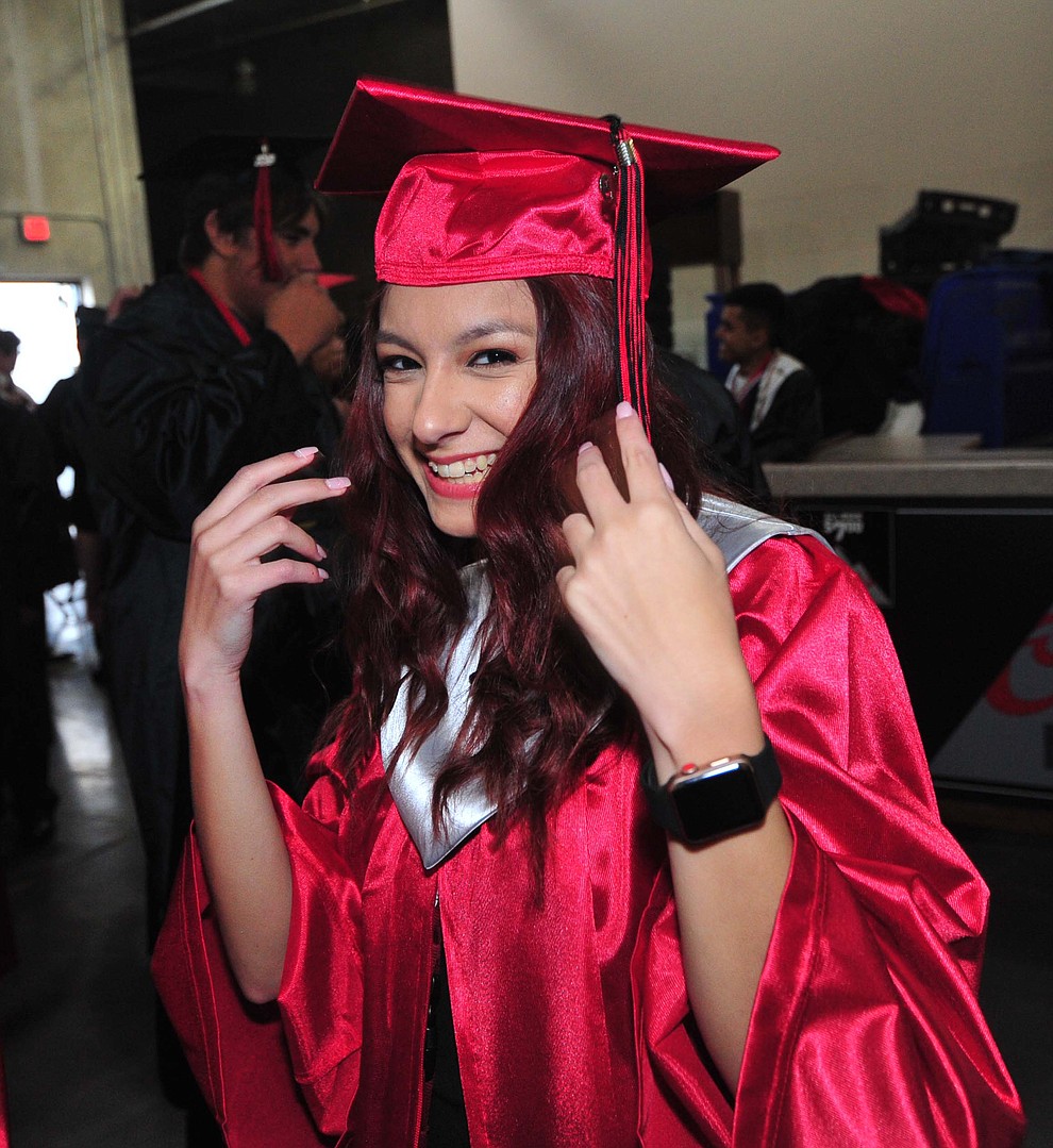 Hailey Angel before Bradshaw Mountain High School graduated 334 students in a commencement ceremony Thursday, May 23 at the Findlay Toyota Center in Prescott Valley. (Les Stukenberg/Courier)