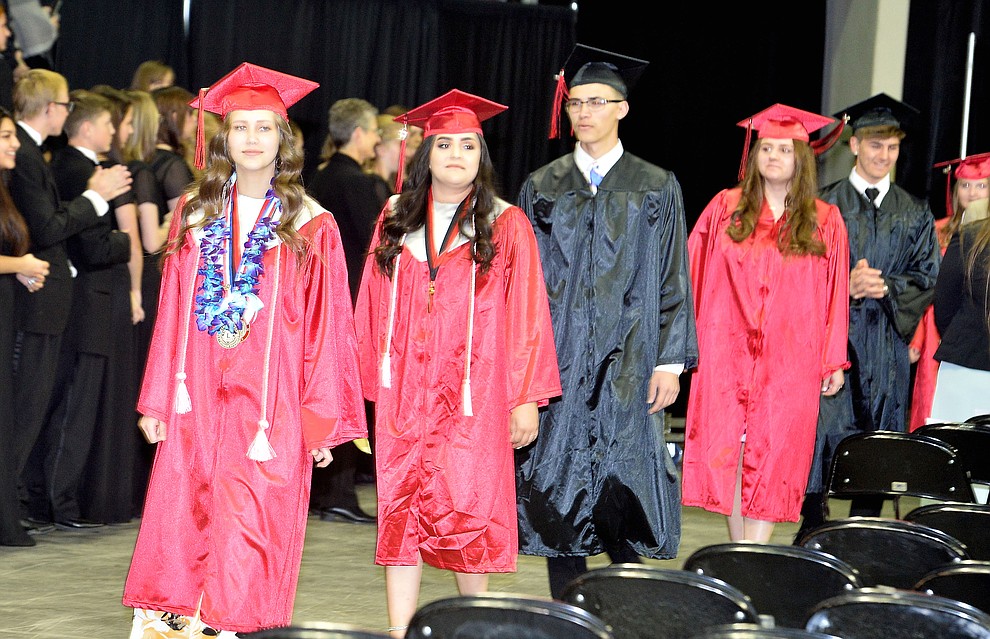 Students walk in the processional as Bradshaw Mountain High School graduated 334 students in a commencement ceremony Thursday, May 23 at the Findlay Toyota Center in Prescott Valley. (Les Stukenberg/Courier)