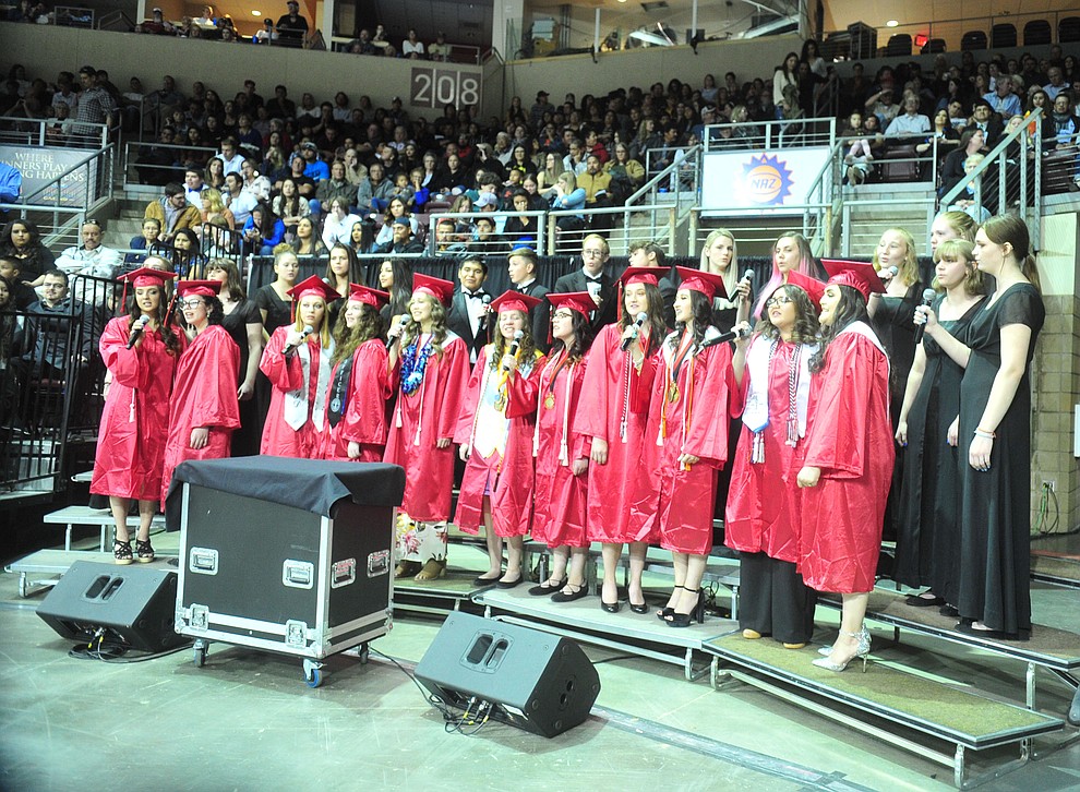 The Choral Union sings Seasons of Love as Bradshaw Mountain High School graduated 334 students in a commencement ceremony Thursday, May 23 at the Findlay Toyota Center in Prescott Valley. (Les Stukenberg/Courier)